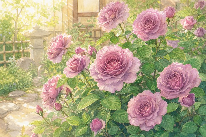 あおいのモーブピンクの花