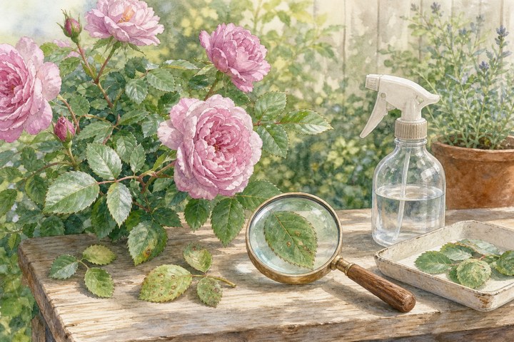 あおいの葉を確認する病害虫対策のイメージ