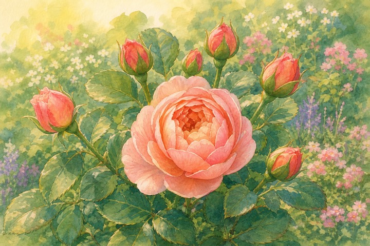 ジュビリー・セレブレーションのつぼみと花のイメージイラスト