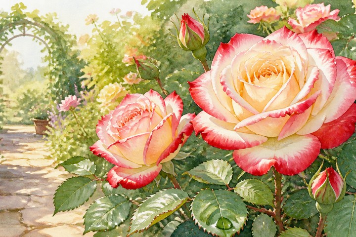 ダブル・デライトの花色と香りのイメージ