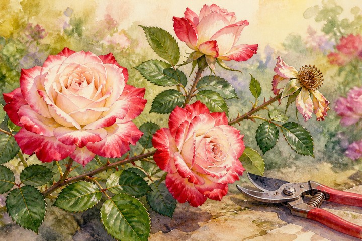 ダブル・デライトの花後剪定のイメージ